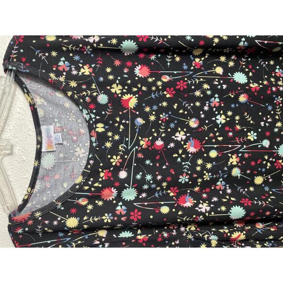 LuLaRoe Julia Tee Shirt Dress Tunic Blouse Top Women's XL Black Pink Floral NWT - Picture 6 of 8